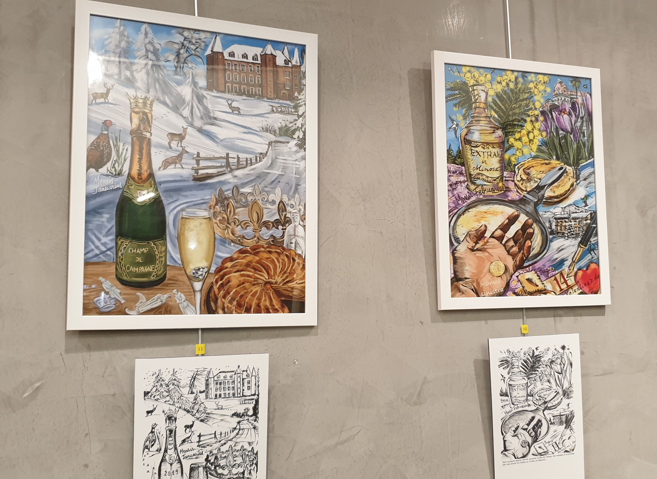 Une partie de la collection sur les saisons, réalisée pour la médiathèque. Ici janvier et février
