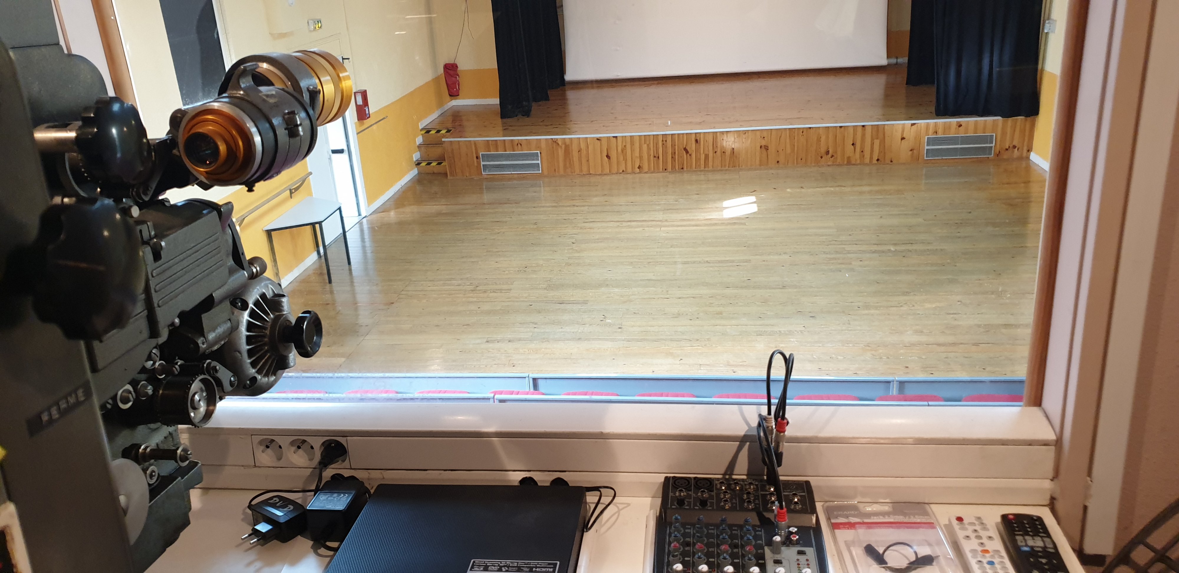 Depuis la cabine de projection