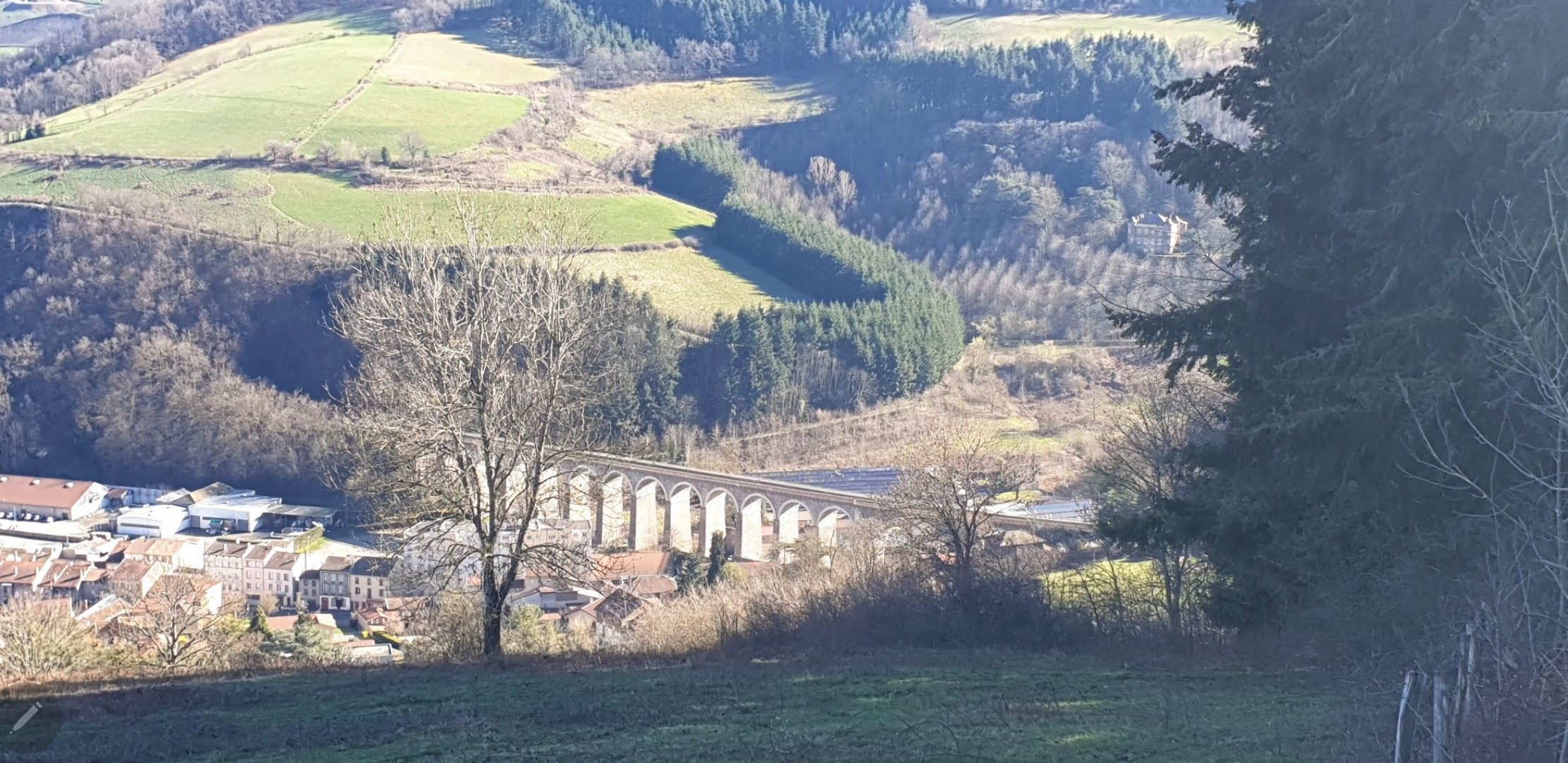 Cani-rando dans les environs de Tarare : le viaduc de la gare Cani-rando dans les environs de Tarare : le viaduc de la gare