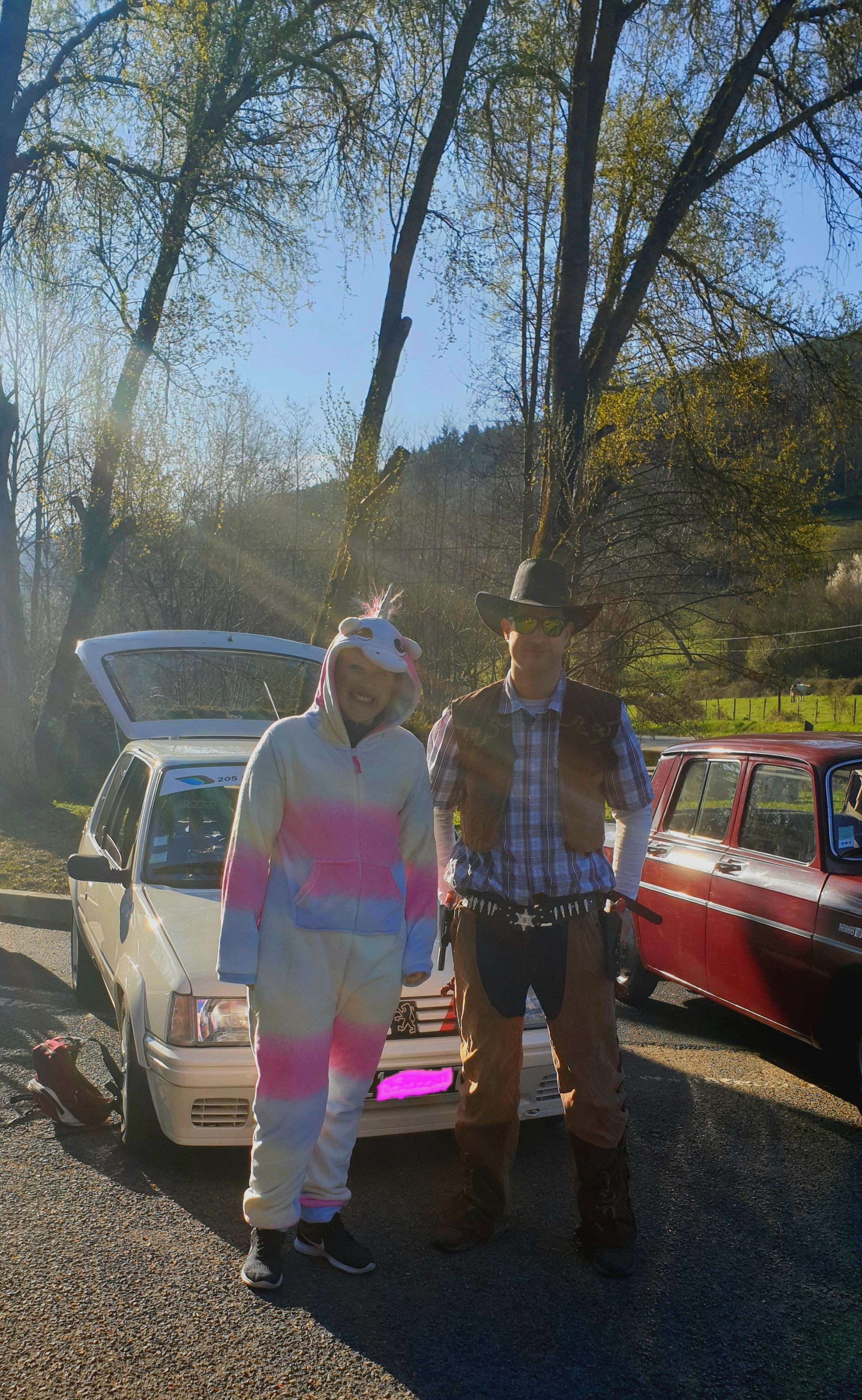 Valérie et Yannick en Peugeot 205 rallye 1989